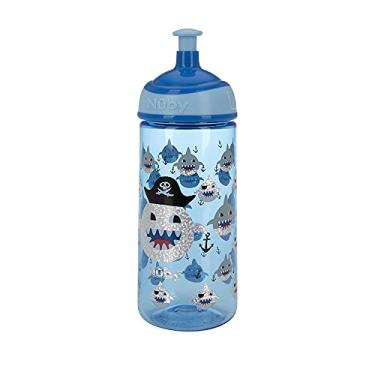 Imagem de Nuby Garrafinha de Tritan Squeeze com Glitter 540ml Azul