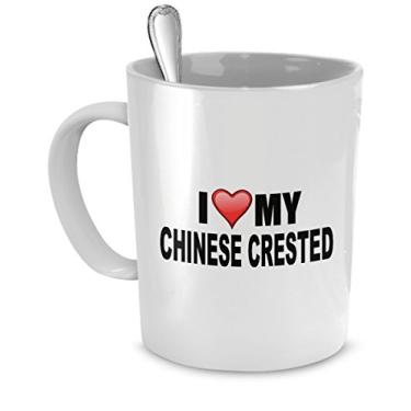 Imagem de Caneca de crista chinesa - I Love My Chinese Crested - Presentes de amante de crista chinesa - Presentes para amantes de cães