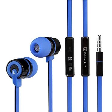Imagem de Fones de ouvido para celular/laptop/iPad/pc, fones de ouvido intra-auriculares de 0,35 mm, 4 cores graves, micro azul