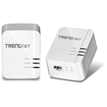 Imagem de TRENDnet Kit adaptador Powerline 1300 AV2, inclui 2 adaptadores Ethernet Powerline TPL-422E, IEEE 1905.1 e IEEE 1901, porta Gigabit, alcance de até 300 m, instalação simples, branco, TPL-422E2K