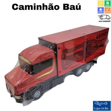 Imagem de Caminhão Brinquedo Com Carroceria Baú Mdf Gigante P.A Brinquedos 69X26