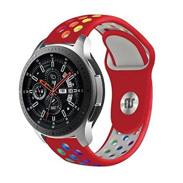 Imagem de Pulseiras esportivas NSmart Smartwatch 22mm ou 20mm compatível com Samsung Galaxy Watch 3 45mm - 41mm - Galaxy Watch 46mm - Gear S3 Frontier - Amazfit GTR 2 / GTR 3 / GTS / GTS 2 / GTS 3 / GTS mini - Stratos 2 / Stratos 3 - Pace - Hawei GT - Nandos_Store (22mm, Vermelha colorful)