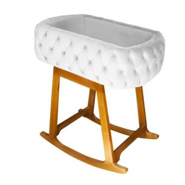 Imagem de Mini Berço Moises De Balanço Portátil Para Bebê Branco - Biselos Decor