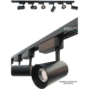 Imagem de Kit Trilho Eletrificado 1M 4 Spot 7W Preto 3000K Luz Amarela