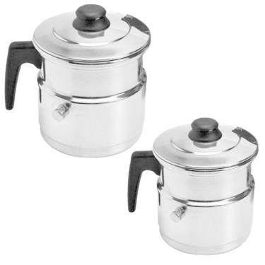 Imagem de Kit Leiteira Térmica Apito Alumínio Leite Chá 1500 e 3500ml