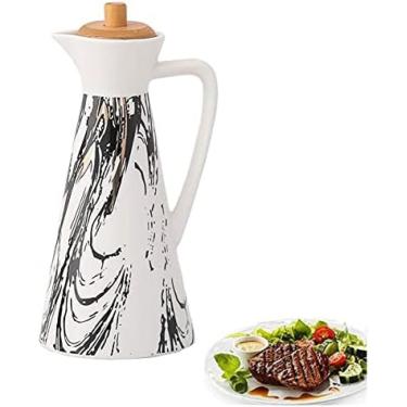 Imagem de Garrafa De Azeite Ou Vinagre Anti-vazamento, Garrafa Dispensadora Moderna, Garrafa Dispensadora De Azeite De Mesa De Cerâmica Molho De Soja Ou Galheteiro De Vinagre Com Dosador, Lata De Armazename