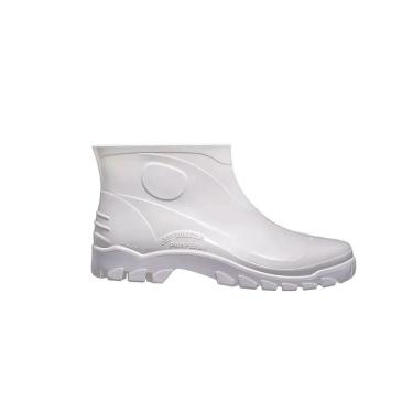 Imagem de Bota Galocha Borracha Pvc Impermeável Stivaletto Branca Cano Curto