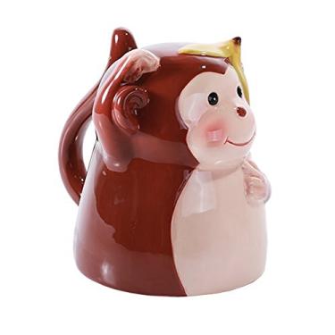 Imagem de Caneca de café Topsy Turvy adorável caneca de chá de cabeça para baixo decoração de escritório em casa, Monkey, 11 ounce, 1