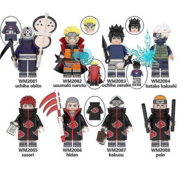 Imagem de 8pcs Naruto Series Criança montada Building Block Minif