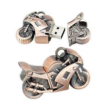 Imagem de 16 GB de metal em forma de motocicleta USB 2.0 Flash Drive Pen Drive Pen Drive USB Stick USB Drive Flash Disk Pen Drive USB Stick U Disk PenDrive (ronze)