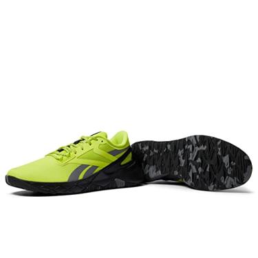 Imagem de Reebok Tênis masculino Nanoflex Cross Trainer, Amarelo ácido/cinza puro 6/preto central, 38