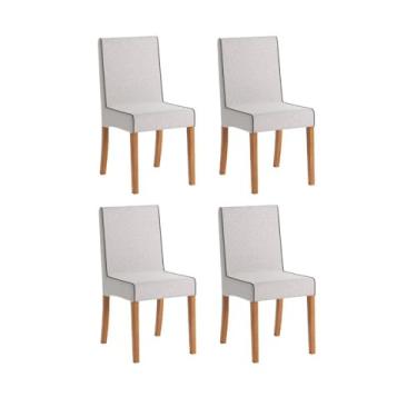 Imagem de Conjunto 4 Cadeiras para Sala de Jantar Barcelona Cinza