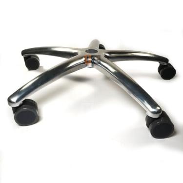 Imagem de Estrela em Aluminio Resistente Grande Rodizios de Silicone Premium Rodizios 65mm Troca Manutenção Gamer Presidente