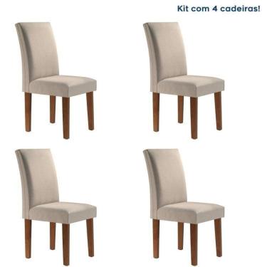 Imagem de Conjunto 4 Cadeiras Estofadas Espanha Chocolate/Cinza