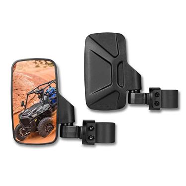 Imagem de SHEJISI Espelhos RZR retrovisores laterais UTV retrovisores ajustáveis UTV retrovisores de visão lateral, espelhos laterais a lado com gaiola de barra de rolo de 4,4 cm ou 5 cm, compatível com Polaris RZR, Can Am, Kawasaki Teryx, Yamaha Rhino