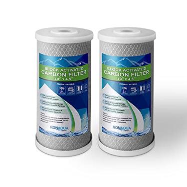 Imagem de Filtros de água Big CTO bloco de carbono 11,4 cm x 25,4 cm cartuchos para toda a casa bem combinados com as séries CBC, WFHDC8001, EP e EPM (pacote com 2)