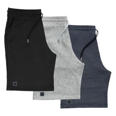Imagem de Kit 3 Bermudas Masculinas Moletom Shorts Moletinho Benellys-Masculino