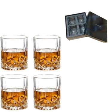 Imagem de First to act tactical Conjunto de 4 copos de uísque com 1 caixa de presente, copos grandes de cristal sem chumbo para degustação de copos escoceses para beber uísque irlandês bourbon tequila