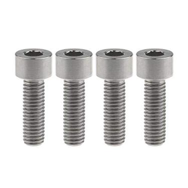 Imagem de Wanyifa Titanium Ti M8 x15 20 25 30 35 40 45 50 60 m 1,25 mm Pitch Hex Allen parafusos pacote com 4 (cabeça quadrada M8 x 25 mm, titânio normal)