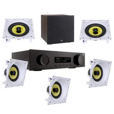 Imagem de Kit 5.1 JBL Receiver MA510 + 3 Cxs Ci6SA + 2 CI6S + Sub 200P