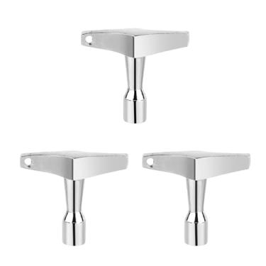 Imagem de 3 peças de chave de bateria, afinador magnético de bateria chaveiro em forma de S alça ergonômica chave de tambor broca ferramenta de chave de bateria para bateria acústica e eletrônica (quadrilátero)