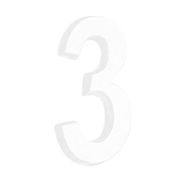 Imagem de MetalCromo Número Residencial 3D"3" Plástico ABS Branco