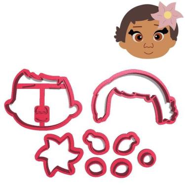 Imagem de Cortador Aventuras Cabeça Moana Baby Cute - DOCE IMPRESSO, 7cm