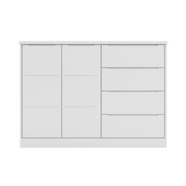 Imagem de Cômoda Infantil 2 Portas 4 Gavetas Lua P04 Branco - Mpozenato, Branco,