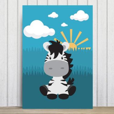 Imagem de Placa Decorativa Infantil Safari Zebra MDF 20x30cm - Quartinhos