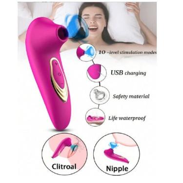 Imagem de Pulsador estimulador mulher feminino gay 10 vibrações em silicone reca