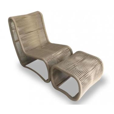 Imagem de Espreguiçadeira em Corda Náutica - 1 Poltrona + Mesa Centro - Casa N