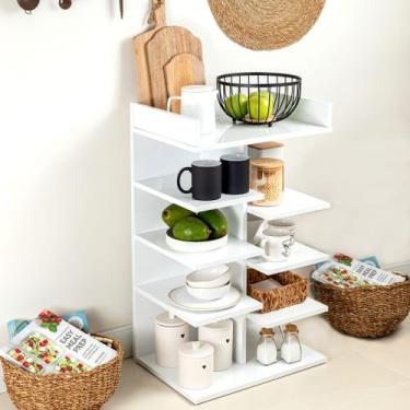 Imagem de Estante de Madeira Organizador para Armários Branca Cozinha - Móveis C