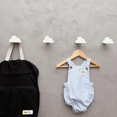 Imagem de 4 Ganchos de parede nuvem infantil decoração bebê 4Nubb15c - Souvenir 