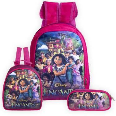 Imagem de Kit Escolar Infantil Mochila de Costas Estojo Encanto Menina - TOYS 2U