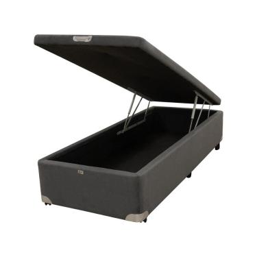 Imagem de Box Baú Castor Solteiro Vellus Cinza 100x200x35cm