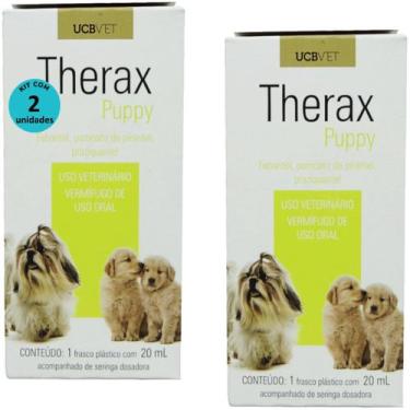 Imagem de Therax Puppy 20ml Vermífugo Para Cães ucbvet Kit Com 2