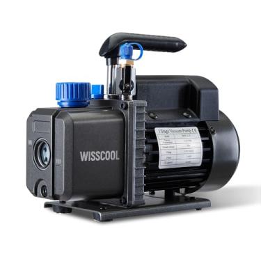 Imagem de WISSCOOL Bomba de vácuo de 3,5 CFM para HVAC, 1/4HP 110V bomba de vácuo de ar condicionado de estágio único para sistema R12 R22 R134a R410a R502 com óleo