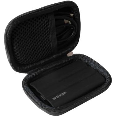 Imagem de adada Capa rígida de viagem para Samsung T9/T7 Shield 2TB / 1TB / 4TB, SSD portátil, USB 3.2 Gen2 unidade externa de estado sólido (preta, capa para 1 disco rígido)