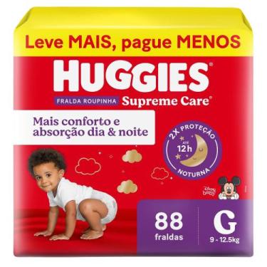 Imagem de Fralda Roupinha Huggies Supreme Care Tamanho G 88 Unidades Descartávei