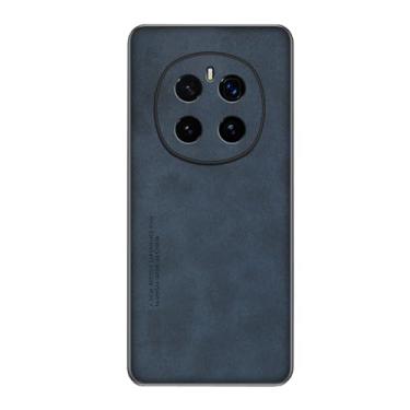 Imagem de HAO RIYLN Capa de couro para Honor Magic 7 Pro/7, capa de proteção para lente de câmera de precisão, ultrafina, macia, à prova de choque, minimalista, azul, 7