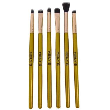 Imagem de Kit de Pincéis Para Maquiagem Meilys Dourado C/6 - MEILY'S