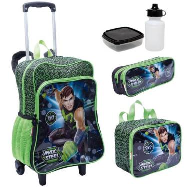 Imagem de Mochila de Rodinhas, Lancheira e Estojo Max Steel 19M - Sestini