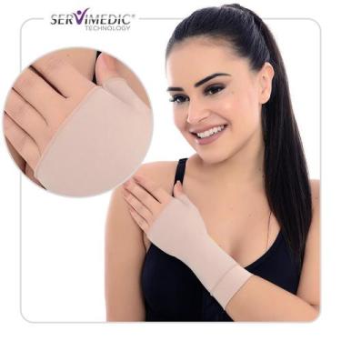 Imagem de Luva Proteção Solar Curta Sem Os Dedos Tratamento Queimadura - Model F