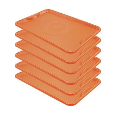 Imagem de Conjunto 6 Bandejas Plásticas Self-Service Refeição 48 x 32,5 x 2 BR-1