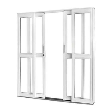 Imagem de Porta de Correr em Aço Branco 215x200x12 cm 4 Folhas VL Ideal CRV