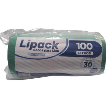 Imagem de Rolo Saco de Lixo Plástico Verde 100 Litros 30 Un Cap. 20kg - Lipack