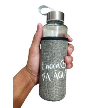 Imagem de Garrafa Vidro com Frases Com Capa Protetora Neoprene 400ml - Interpont