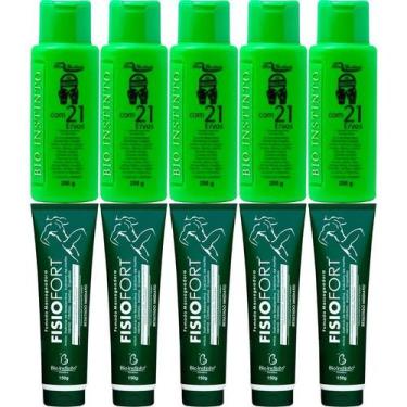 Imagem de Revenda Atacado 5 Pomada Massageadora Fisiofort + 5 Gel Detonador 100g