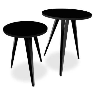 Imagem de Conjunto Jogo Mesa De Canto Decorativa Lateral Ornes Para Sala Quarto 