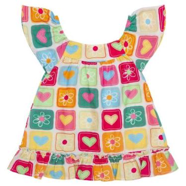 Imagem de Blusa Infantil Look Jeans Bata Estampada Love, 02